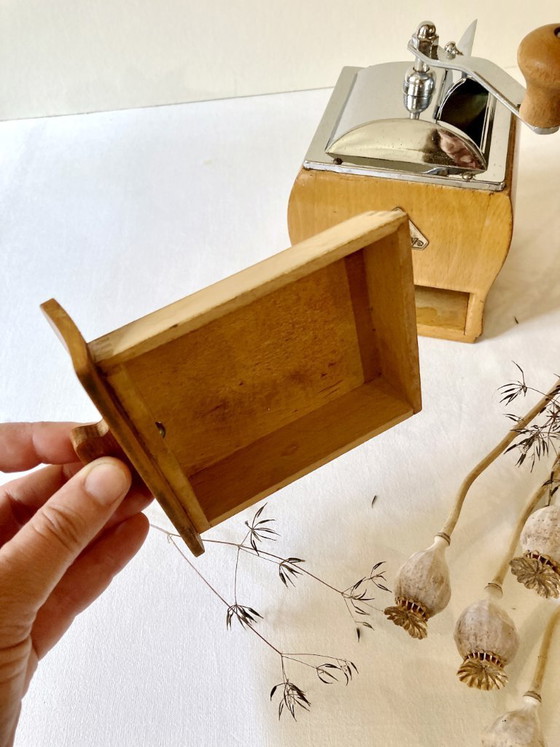 Image 1 of Wooden coffee grinder, Deve brand (Netherlands), 1950s
