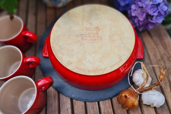 Image 1 of 1x Peugeot Appolia Piatto da forno rotondo 27 cm - Rosso - Ceramica