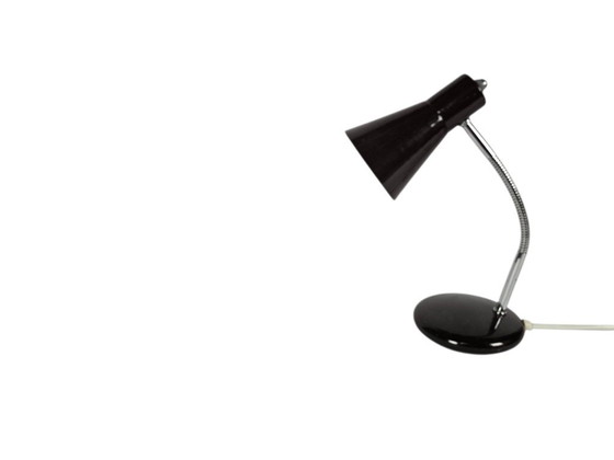 Image 1 of Tafellampje -'gooseneck' - chroom - metaal - vintage design - Italie - 1970's