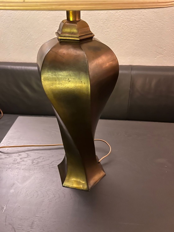 Image 1 of Sculptural mid-century Kullmann table lamp (c. 1965–1975) — sand-cast, large size, beautiful patina
