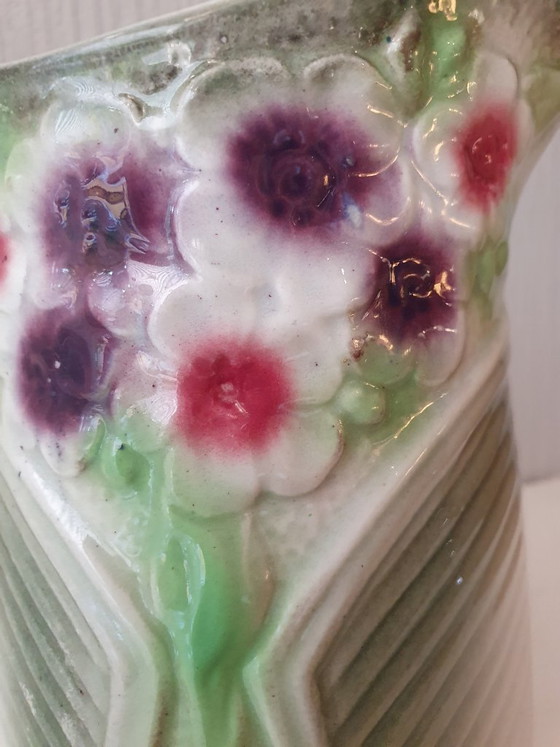 Majolica / Barbotine Can – A.M.C. Belgium – Art Nouveau – AMC Auguste Mouzin & Cie, Vases, Ceramic (photo 8 of 12)
