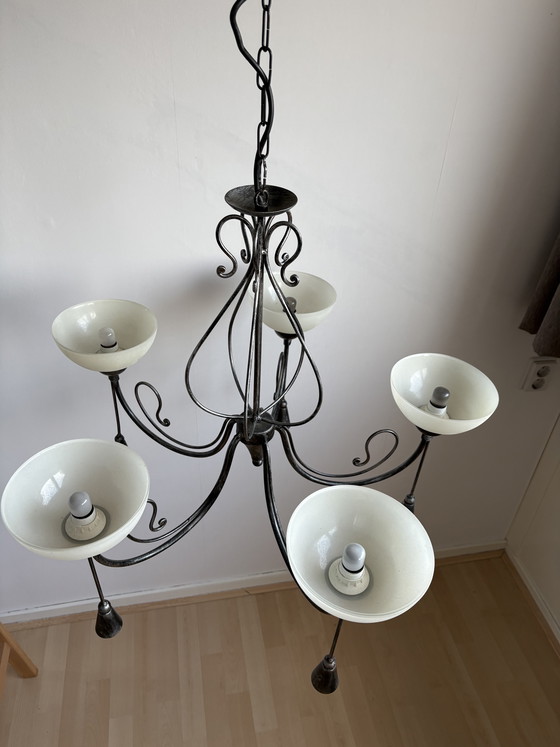 Image 1 of Plafond lamp met 5 kelken 