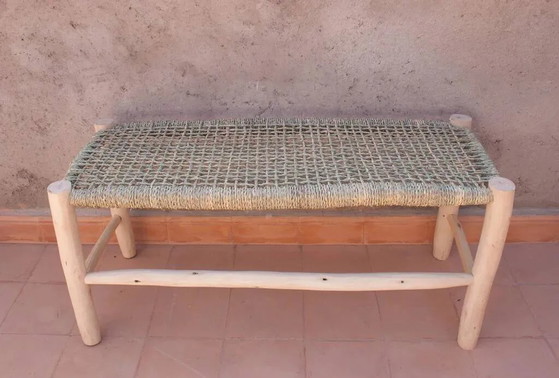 Banc marocain tressé – Osier, Rotin, Modern (photo 3 of 6)