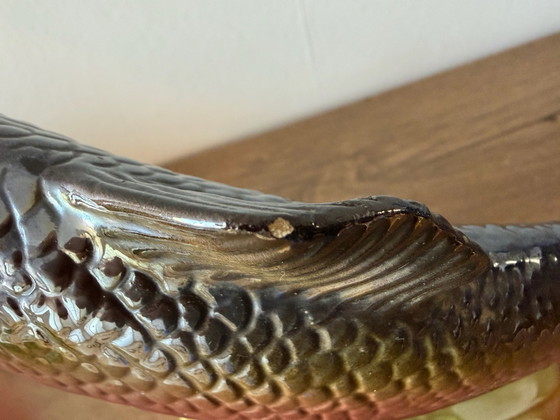 Large vintage ceramic trout in Hubert Bequet style, Artisan, Decorative Objects, Multi Color (photo 12 of 14)
