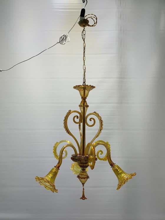 Image 1 of Lampadario di Murano Vintage attribuito a Venini