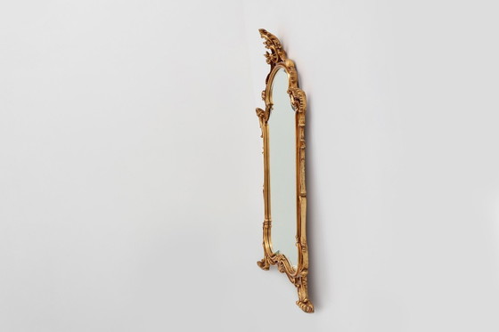 Image 1 of Gran espejo barroco de madera dorada del siglo XX en estilo Luis XV