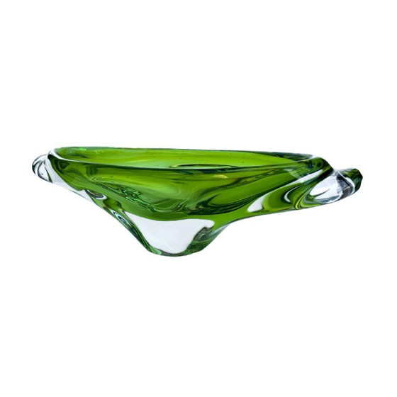 Image 1 of Ciotola in vetro verde, design di J. Broz, Skrdlovice, Cecoslovacchia, anni 1960.
