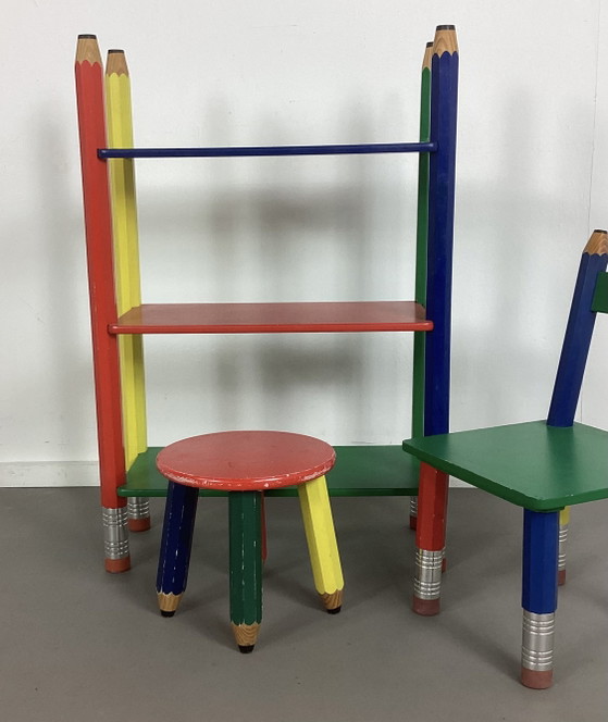 Set vintage postmoderno per bambini di Pierre Sala – Scaffali a muro, Wood, Metal (photo 7 of 7)
