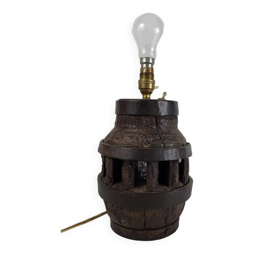 Pied de lampe en bois