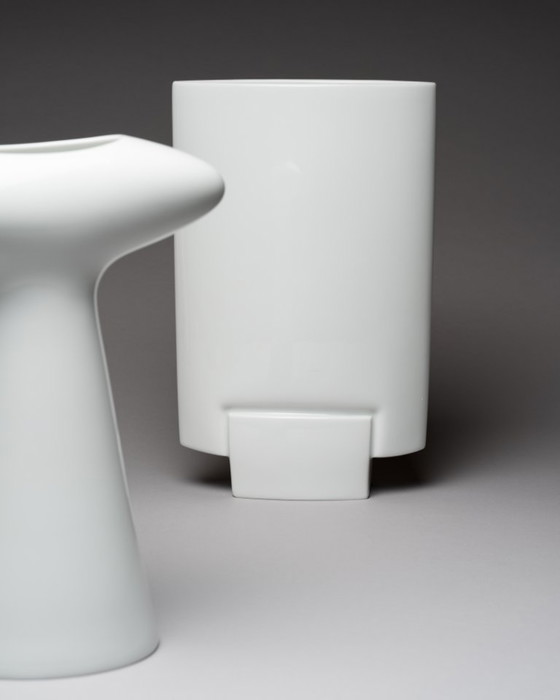 Image 1 of Duo de vases XL en porcelaine Rosenthal vintage : Michael Boehm DEBUT + Platt&Young SPIRIT