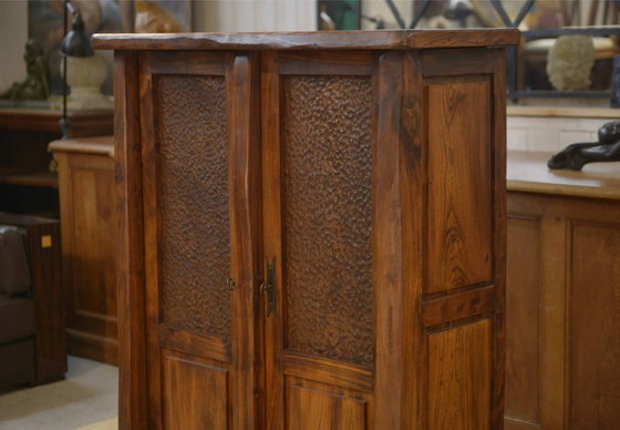 Brutalist Aranjou wardrobe in elm 1960s (photo 2 of 11)