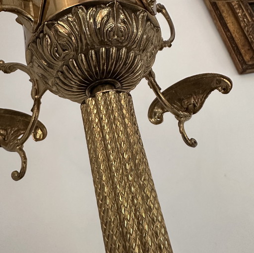 Vintage brass coat rack in Louis XVI style – stately and heavy indeed