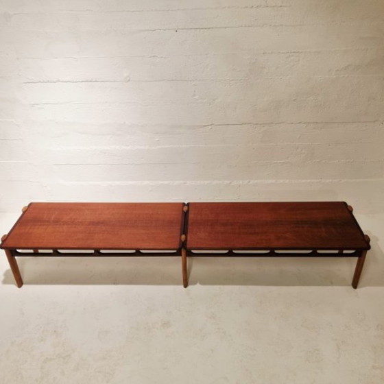 Large bench 1950s - William Watting Scanflex | Mid-Century Modern Design Furniture, Benches, Wood, Brown (photo 5 of 10)