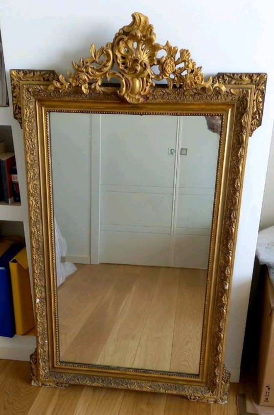 Image 1 of Antique Louis Philippe plaster mirror
