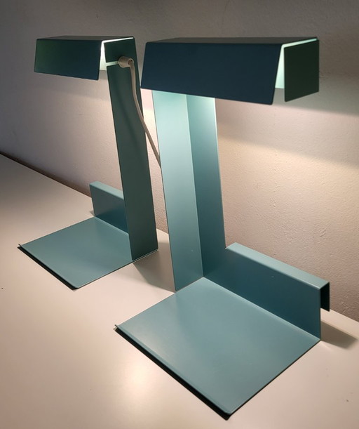 Lampe de table ou murale Left or Right des années 2000 par Appelius/Slawinski, turquoise/bleu clair