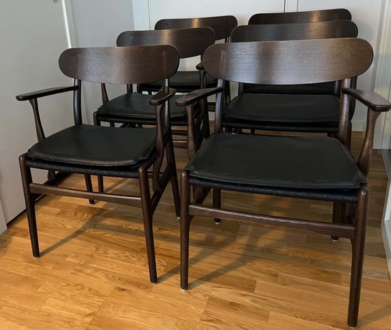 Complete set of 6 CH26 Wegner Chairs – Hans Wegner, Dining chairs, Wood (photo 2 of 13)