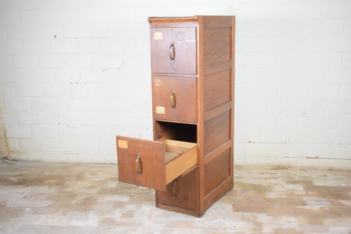 Antieke Houten Ladekast Dossierkast