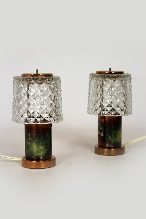 Copper Table Lamps from Kamenicky Senov, 1970s, Set of 2