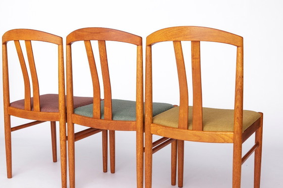 Image 1 of 6 of 12 Carl Ekström Chairs – Swedish Mid-Century Modern, Teak Dining Chairs, Newly Upholstered in Colorful Fabric, 1960s Vintag