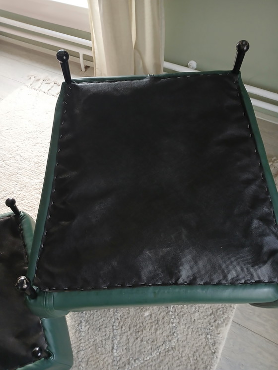 Image 1 of Leren designer stoel met voetenbank 