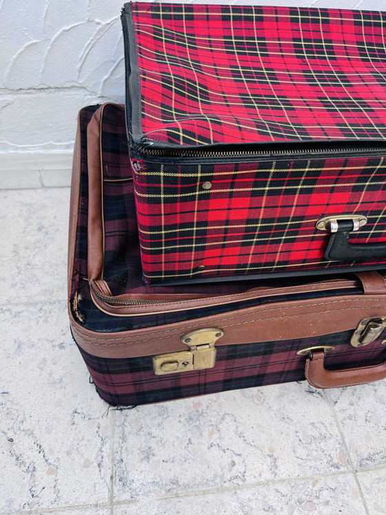 Image 1 of Coppia di valigie decorative scozzesi d'epoca