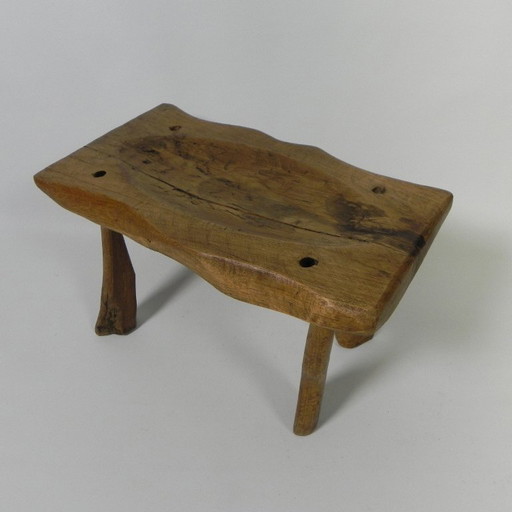 Tabouret vintage en tronc de chêne, années 1960
