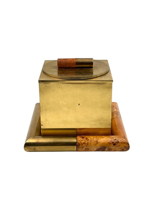 Tommaso Barbi, Secchiello per ghiaccio di lusso in ottone Mid-century, TB Italy, ca. 1970