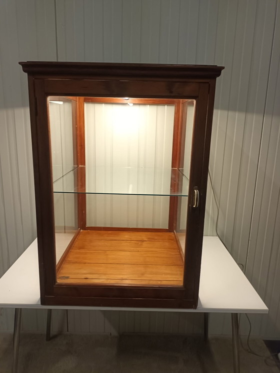 Antieke toonbankvitrine, Vitrinekasten, Hout, Glas, Bruin (foto 8 van 13)