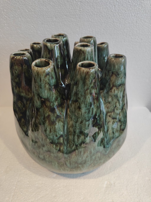 Organische Lage groene tulpen vaas groot