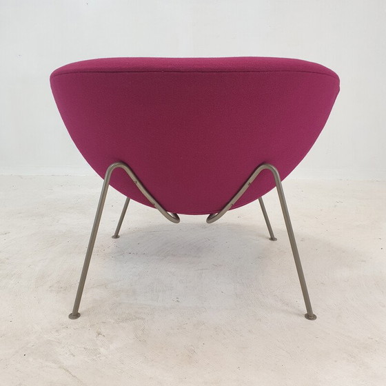 Image 1 of Vintage Orange Slice fauteuil in nikkel en fuchsia wol van Pierre Paulin voor Artifort, 1960