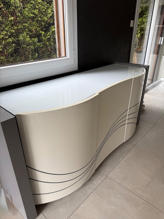 Desbiolles Design Sideboard in Grey Oak and Lacquer – Wood (photo 6 of 7)