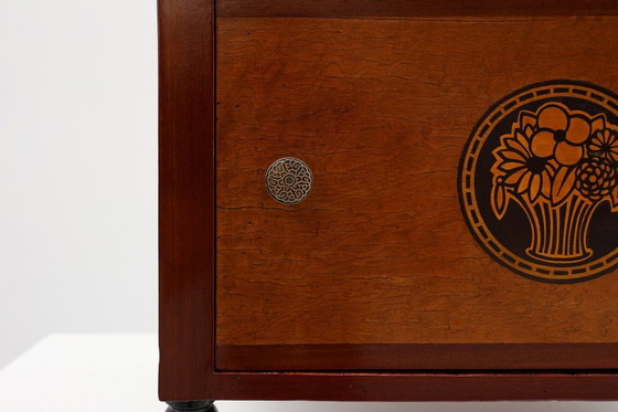 Image 1 of Tavolino Art Déco ad arco con contenitore e piano in marmo nero, Francia, 1920 ca. 1920