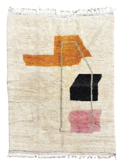 Tappeto berbero contemporaneo in lana Mrirt marocchino