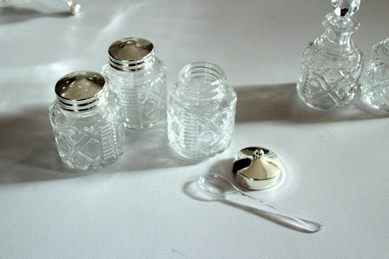 Image 1 of Mid Century charmante Menage Metall/Glas