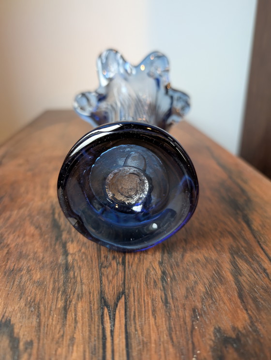 Image 1 of Set van 3 Murano blauwe glazen vazen 