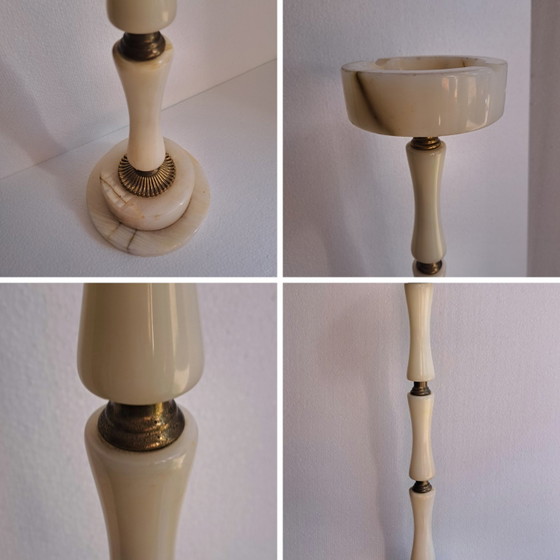 Cendrier sur pied vintage Onyx & Laiton années 60/70 – Mid Century – 56,5 cm – Objets déco, Stone, Brass (photo 3 of 10)