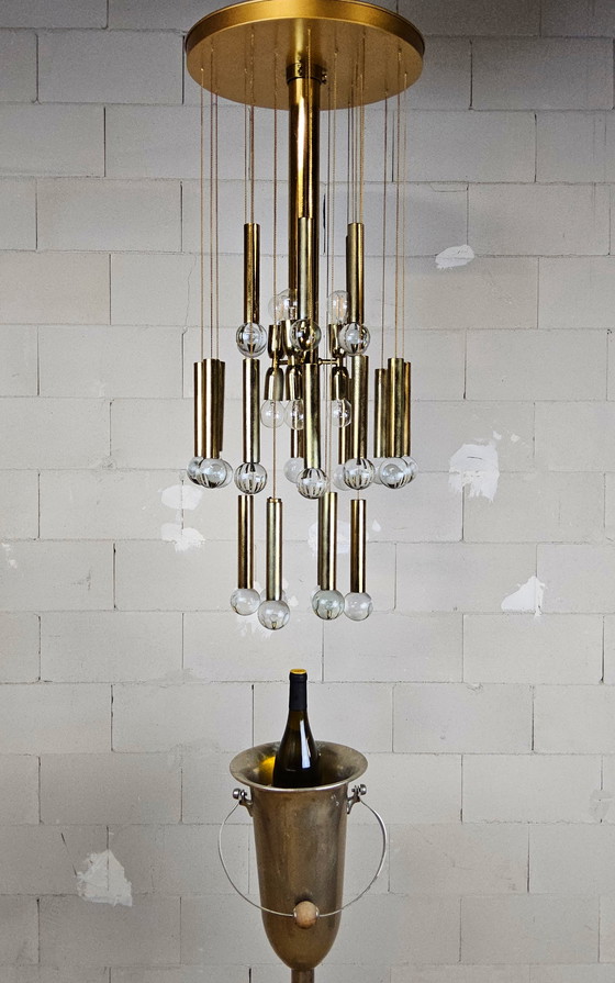 Image 1 of Vintage Itilian design chandelier gaetano sciolari (1970) Italian design murano chandelier