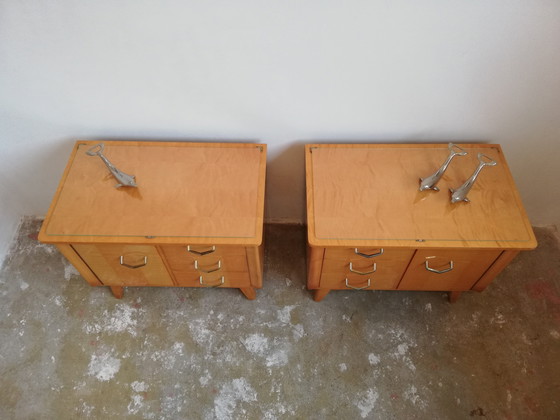 Image 1 of Tables de nuit luxueuses Mid Century Vintage Sideboards