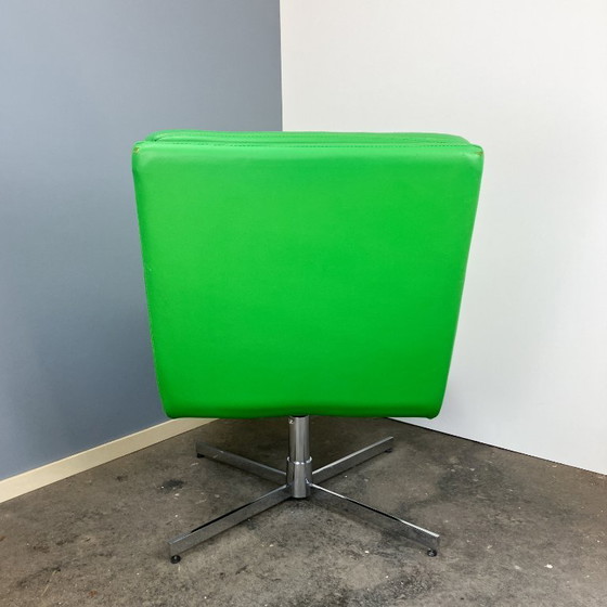 Image 1 of Swivel vintage Easy Chair, chrome and imitation leather, 70s, Midcentury