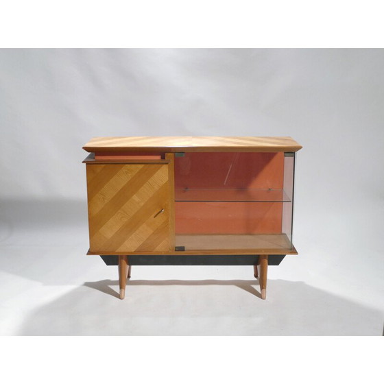 Image 1 of Little storage in cherrywood and glass - 1950s