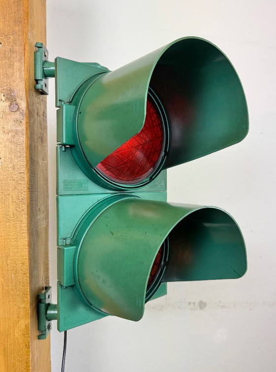 Image 1 of Vintage groene Italiaanse verkeerslichten, jaren 80