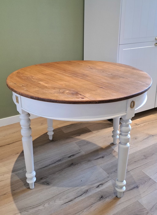 Tavolo vintage restaurato in rovere massello - Edizione Punti Cardinali