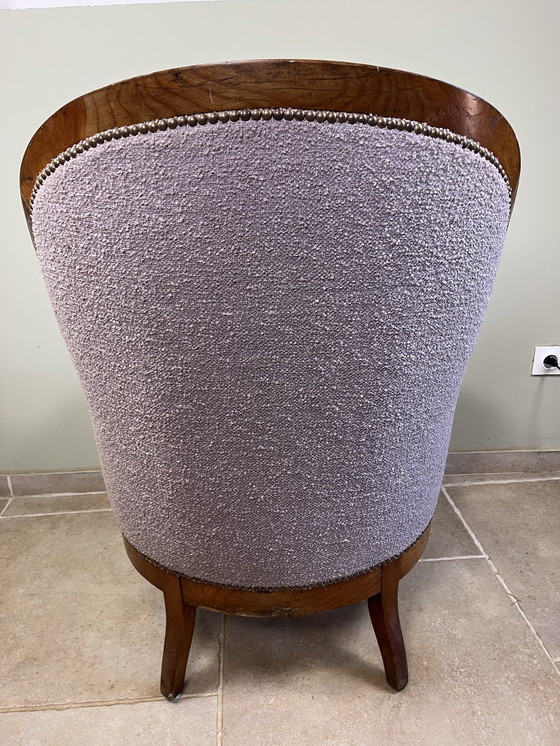 Image 1 of Lila Louis Philippe-stijl fauteuil