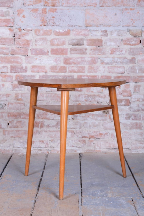 Restored Mid-Century Small Wooden Table, by Český Nábytek-NP Jičín, Czech, 1950s – Side tables (photo 3 of 8)