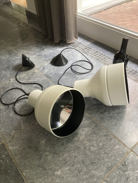 Image 1 of 2x Philips lampes suspendues blanches vintage 1980