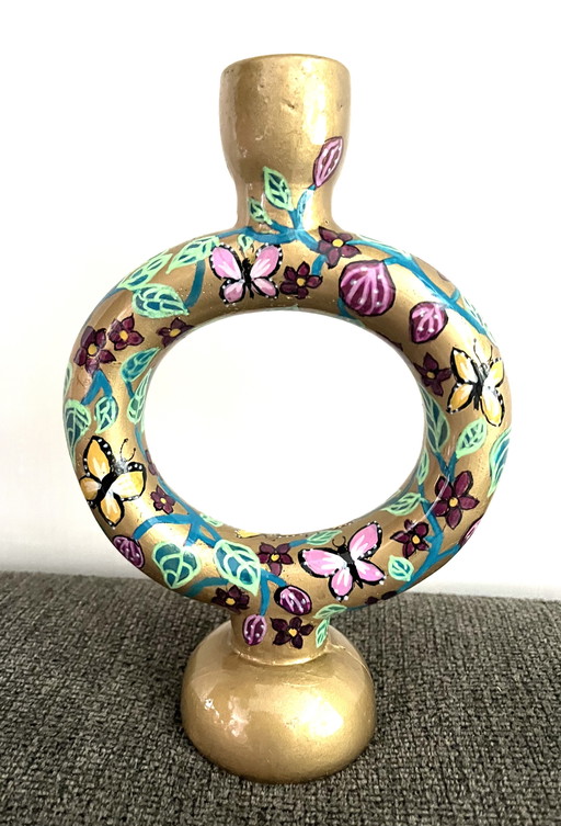 Hand-painted candlestick 'Butterflies'