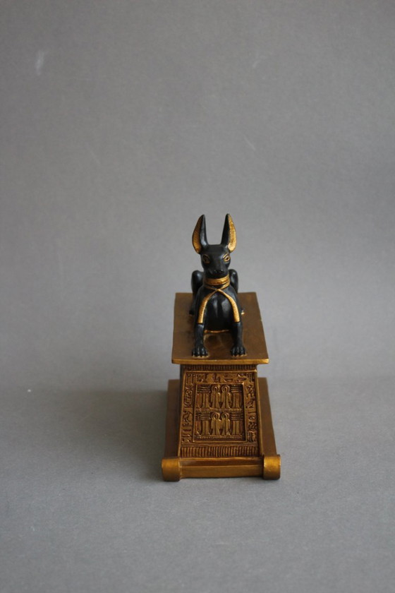 Image 1 of Anubis lying on a golden shrine, original Veronese 2000, Egyptian god