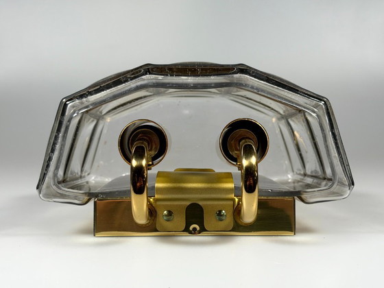 Image 1 of 60er 70er Jahre Wandlampe Wall Sconce Glashütte Limburg Germany Glas & Metall