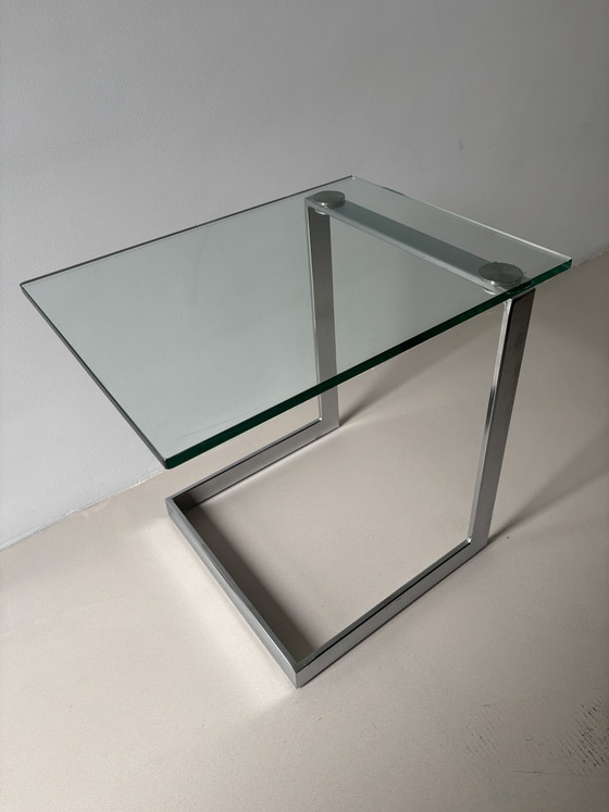 Image 1 of Postmodern “Gebra” Floating Glass Side Table German
