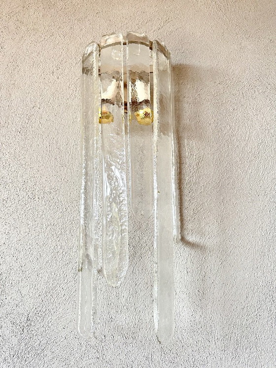 Vintage large Mazegga wall light Nason, Mazzega, Brass, Murano Glass, Gold (photo 4 of 15)